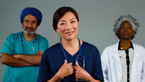 Three-Approachable-Medical-Professionals-Smiling-Portrait